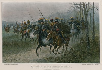 Napoleon i jego sztab zaskoczeni kozakami autorstwa European School