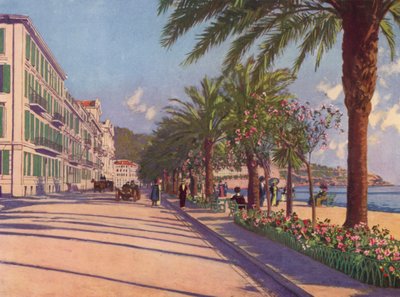 Nicea, Promenade du Midi na wschód (kolorowa litografia) autorstwa European School