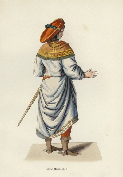 Noble Allemand (kolorowy grawerunek) autorstwa European School