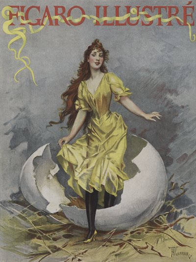 Jajko wielkanocne. Okładka Le Figaro Illustre, kwiecień 1893 (kolor lito) autorstwa European School