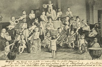 Orkiestra dzieci (litografia) autorstwa European School