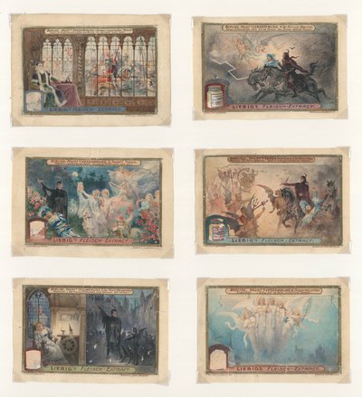 Oryginalna grafika do zestawu kart Liebiga: Berlioz, Faust (gwasz na papierze) autorstwa European School