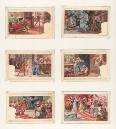Oryginalna grafika na zestaw kart Liebiga: Wagner, Die Meistersinger (gwasz na papierze) autorstwa European School
