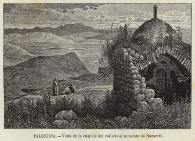 Palestyna, widok na szczyt wzgórza na północny zachód od Nazaretu autorstwa European School
