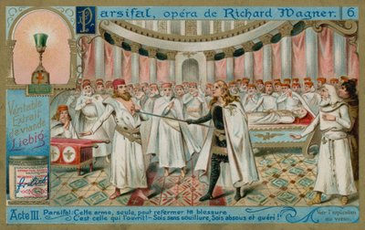 Parsifal leczy Amforta za pomocą Świętej Włóczni autorstwa European School