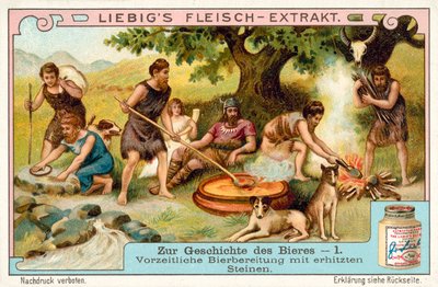 Prehistoryczna produkcja piwa przy użyciu rozgrzanych kamieni (chromolitho) autorstwa European School