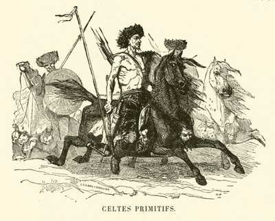 Prymitywni wojownicy celtyccy (rycina) autorstwa European School