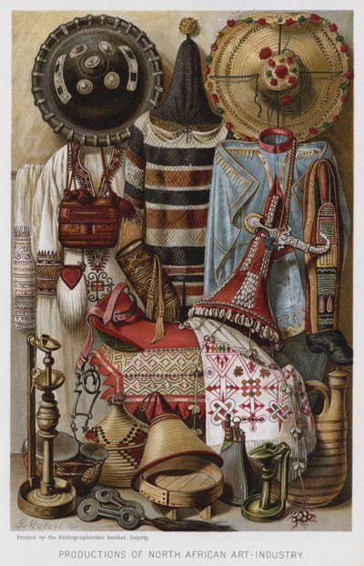Produkcje północnoafrykańskiego przemysłu artystycznego (chromolitho) autorstwa European School