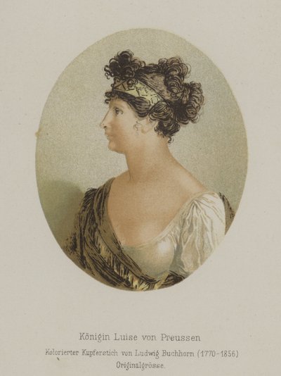 Królowa Luiza Pruska, małżonka króla Fryderyka Wilhelma III (kolorowa rycina) autorstwa European School