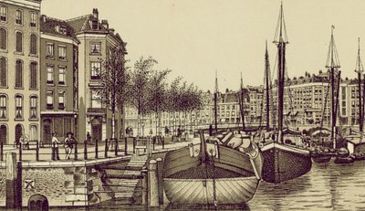 Rotterdam: Geldersche Kade (litografia) autorstwa European School