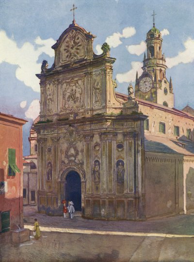 San-Remo, La Cathedrale (kolorowa litografia) autorstwa European School
