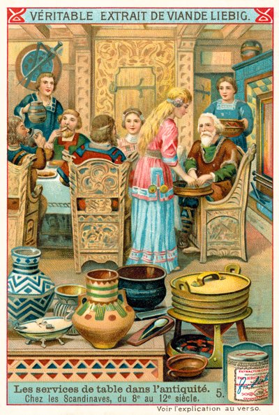 Zastawa skandynawska, VIII-XII w. (chromolitho) autorstwa European School