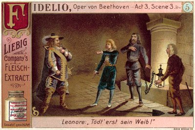Scena z opery Beethovena Fidelio (chromolitho) autorstwa European School