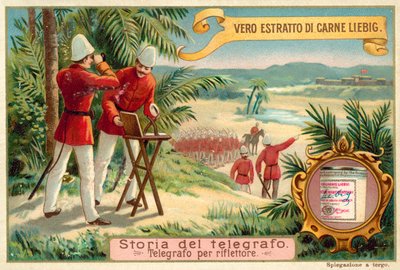 Sygnalizacja heliografem (chromolitho) autorstwa European School