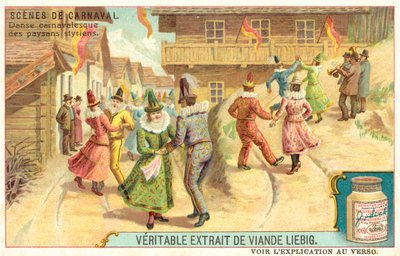 Styryjski chłopski taniec karnawałowy, Austria (chromolitho) autorstwa European School