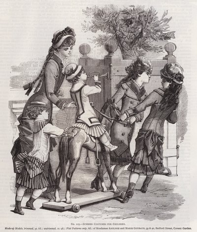 Letnie kostiumy dla dzieci (grawerowanie) autorstwa European School