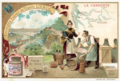 Charente i widok na Angouleme (chromolitho) autorstwa European School