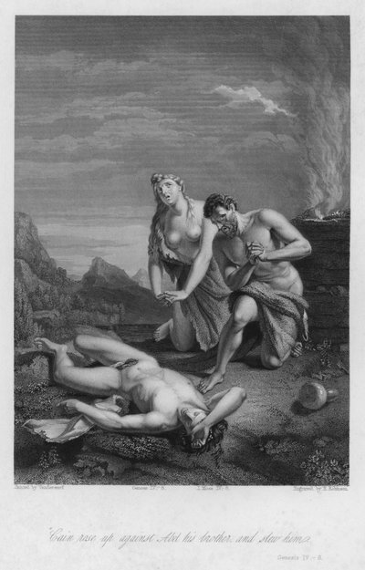 Pierwsza śmierć, Genesis IV, 8 (rycina) autorstwa European School