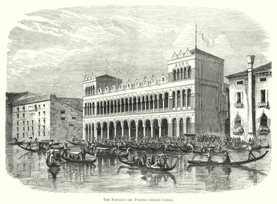 Fondaco dei Turchi, Canal Grande (grawerowanie) autorstwa European School