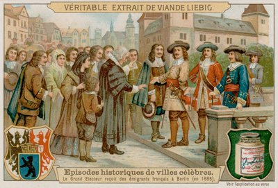 Wielki Elektor wydaje edykt poczdamski w 1685 r. zezwalający francuskim protestantom na wygnanie w Berlinie autorstwa European School