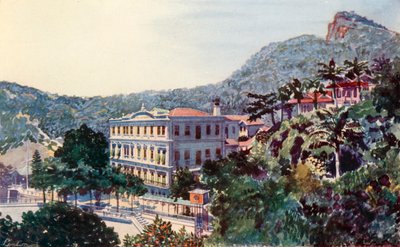 The International Hotel, Santa Thereza, Rio de Janeiro (kolorowa litografia) autorstwa European School