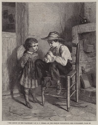 Lekcja na flageolecie (grawerowanie) autorstwa European School