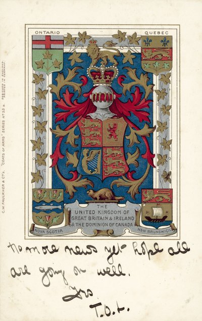 Zjednoczone Królestwo Wielkiej Brytanii i Irlandii oraz Dominium Kanady (kolorowa litografia) autorstwa European School