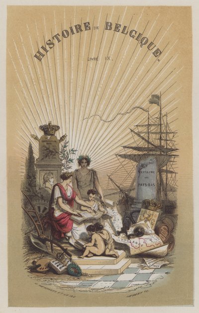 Historia Belgii (kolorowy grawerunek) autorstwa European School