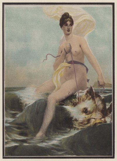Thetis, nimfa morska z mitologii greckiej (kolorowa litografia) autorstwa European School