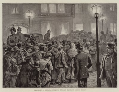Transport rosyjskich emigrantów podejrzewanych o cholerę przez Berlin (lito) autorstwa European School