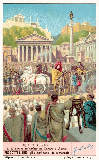 Triumf Juliusza Cezara (chromolitho) autorstwa European School