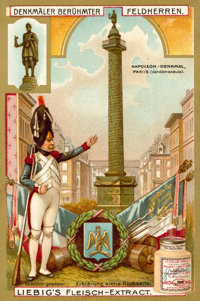 Kolumna Vendome, pomnik Napoleona, Paryż (chromolitho) autorstwa European School