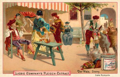 Wino: Sherry (chromolitho) autorstwa European School