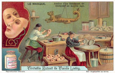 Warsztat średniowiecznego wytwórcy masek (chromolitho) autorstwa European School