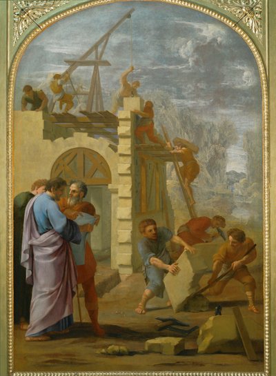 Saint Bruno fait construire le monastere - Święty Brunon nakazuje budowę klasztoru ... autorstwa Eustache (studio of) Le Sueur