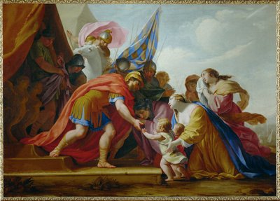 Volumnia i Verturie przed Koriolanem - Volumnia i ... autorstwa Eustache (studio of) Le Sueur