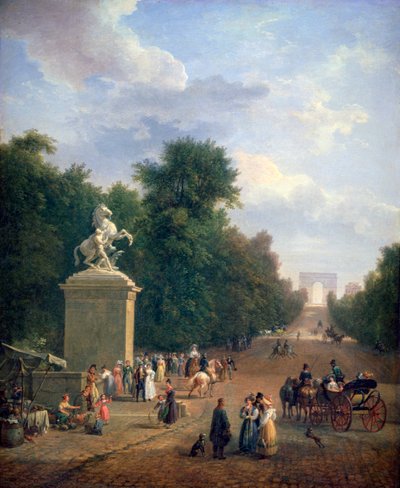 Wejście na Pola Elizejskie, c1804-1836 autorstwa Eustache Francois Duval