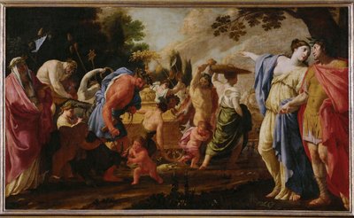Poliphile assiste au triomphe de Bacchus - Polifil ogląda triumf Bachusa ... (obraz na płótnie) autorstwa Eustache Le Sueur