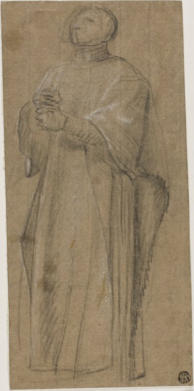Studium dla kapłana niosącego pastorał autorstwa Eustache Le Sueur