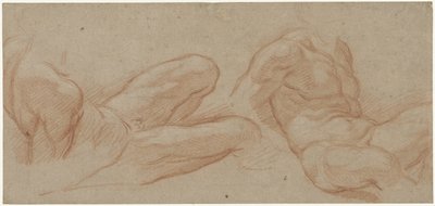 Dwa studia leżącego nagiego mężczyzny autorstwa Eustache Lesueur