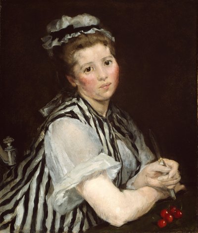 Dziewczyna z wiśniami, ok. 1870 (olej na płótnie) autorstwa Eva Gonzalès