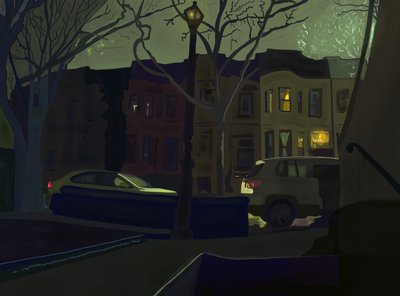 6:00 Południowa strona ulicy, Prospect Park (sztuka cyfrowa) autorstwa Evan Sklar