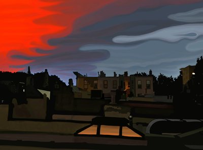 Nadciągająca burza, Brooklyn (grafika cyfrowa) autorstwa Evan Sklar