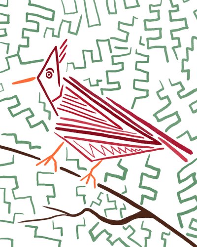 Kardynał, ok. 2020-24 (grafika cyfrowa) autorstwa Evan Sklar