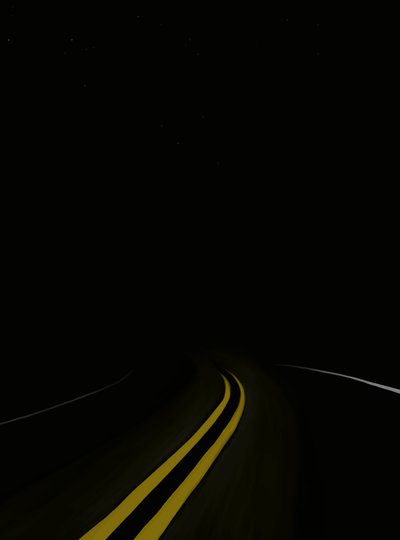 Driving The Road At Night # 3 Brooklyn (grafika cyfrowa) autorstwa Evan Sklar