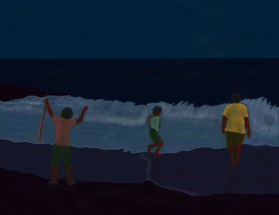 Final Fire Island Beach At Night (grafika cyfrowa) autorstwa Evan Sklar