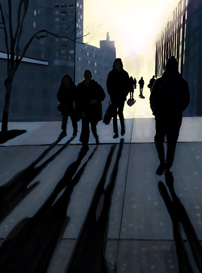 Chodnik na Manhattanie (grafika cyfrowa) autorstwa Evan Sklar
