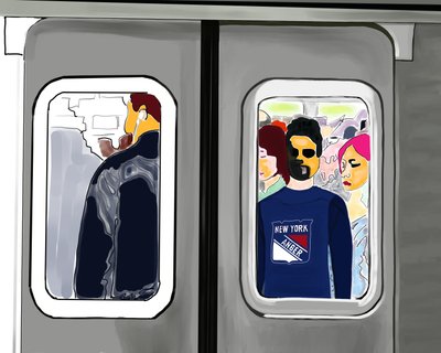 New York Anger (grafika cyfrowa) autorstwa Evan Sklar