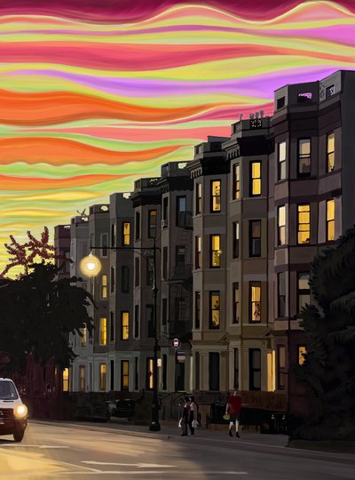 Ninth Street Nine A.M. (grafika cyfrowa) autorstwa Evan Sklar