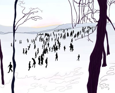 Prospect Park, zima (grafika cyfrowa) autorstwa Evan Sklar